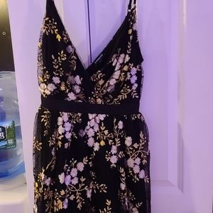 Express black and gold dress